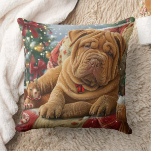 Shar Pei Hund julafton Kudde