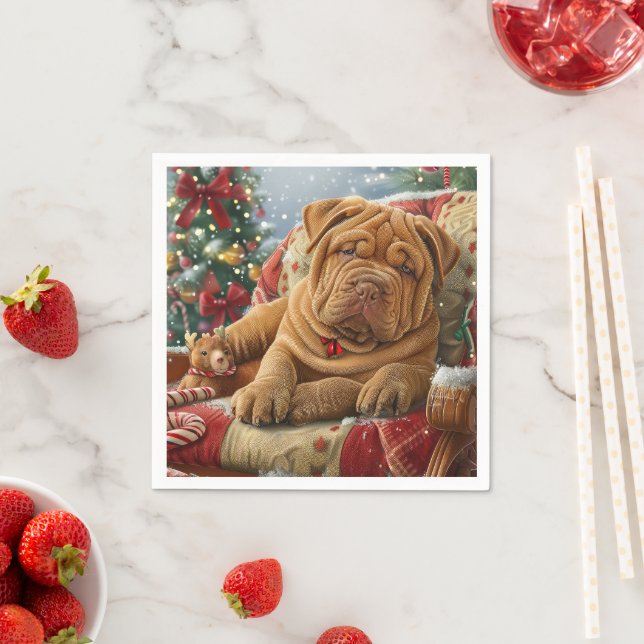 Shar Pei Hund julafton Pappersservett (Insitu)