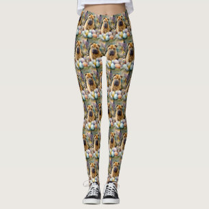 Shar Pei Hund med Påskägg Semester Leggings