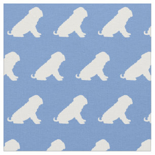 Shar Pei Hund Silhouette Pet Light Blue Tyg