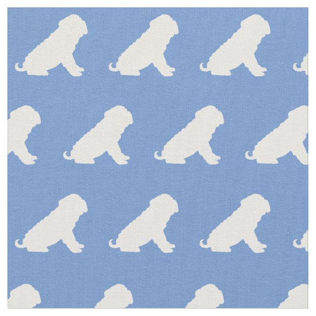 Shar Pei Hund Silhouette Pet Light Blue Tyg (Närbild)