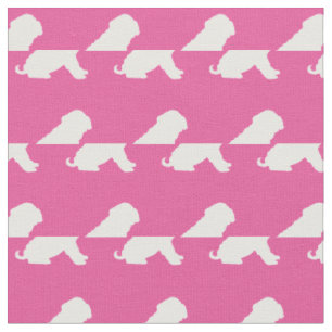 Shar Pei Hund Silhouette Pet Rosa Tyg