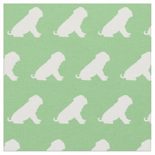 Shar Pei Hund Silhouette Pet Sage Grönt Tyg