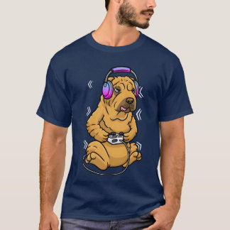 Shar Pei Hund TV-spel Gamer Spelande Kinesisk fami T Shirt