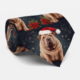 Shar Pei Hund under julen i Snö Slips