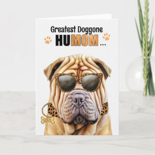 Shar Pei Hund Underbarare HuMOM Mors dag Helgkort