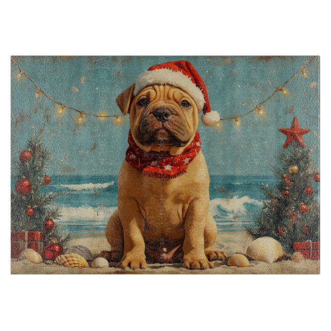 Shar Pei Hund Vintage Beach (Framsidan)