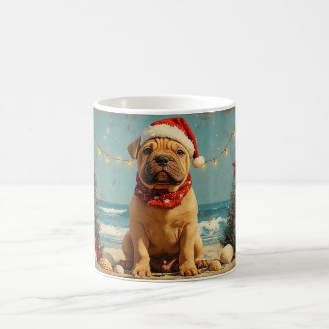 Shar Pei Hund Vintage Beach Kaffemugg (Center)