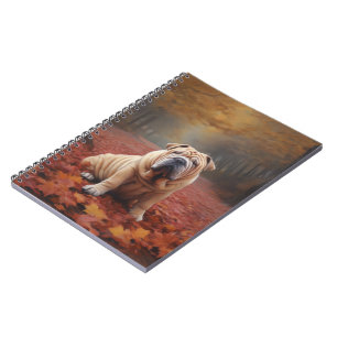 Shar Pei i Höst löv Fall Inspire Anteckningsbok