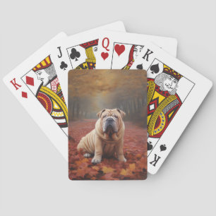 Shar Pei i Höst löv Fall Inspire Casinokort