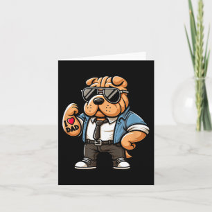 Shar Pei I Kärlek Pappa Rolig hund Tattoo Kort