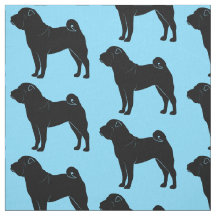 Shar Pei i Silhouette på blått