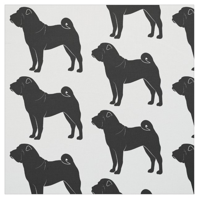 Shar Pei i Silhouette Tyg (Provkarta)