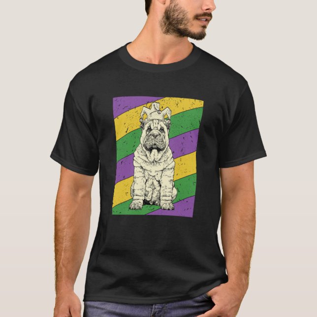 Shar Pei Jester Mardi Gras Dog Mom or Dad T Shirt (Framsida)