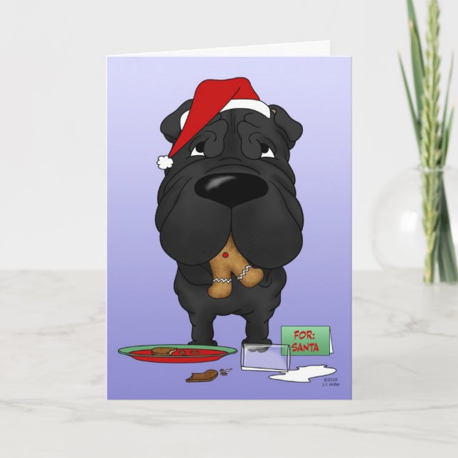 Shar-Pei jul Helgkort (Framsida)