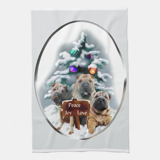 Shar-Pei-jul, kinesiska Kökshandduk (Vertikal)