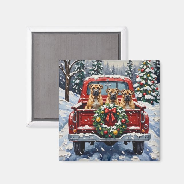 Shar Pei jul röd lastbil högtid Magnet (Front/Back)