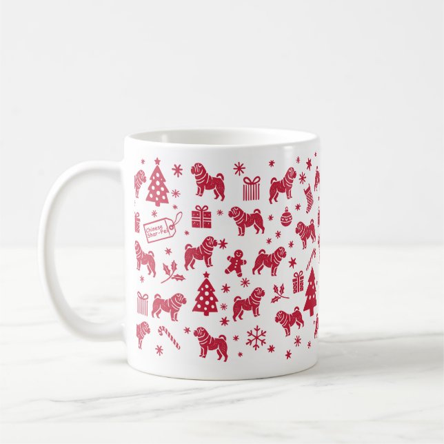 Shar-Pei-juldesign Kaffemugg (Vänster)