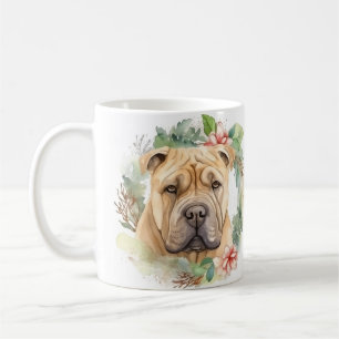 Shar Pei-julen Utandning Festive Valp Kaffemugg