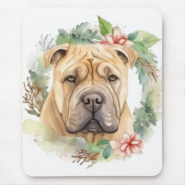 Shar Pei-julen Utandning Festive Valp Musmatta (Framsidan)