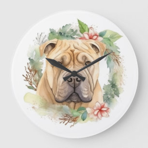 Shar Pei-julen Utandning Festive Valp Stor Klocka