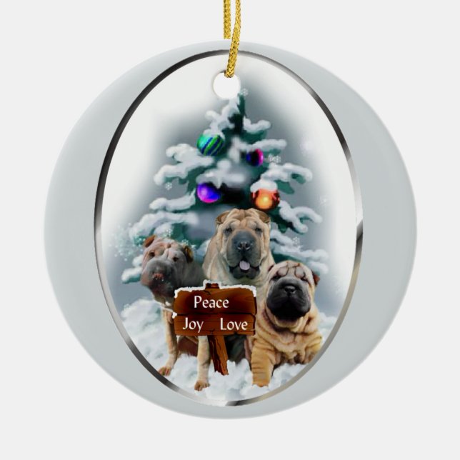 Shar-Pei-julklappar Ornament (Framsidan)