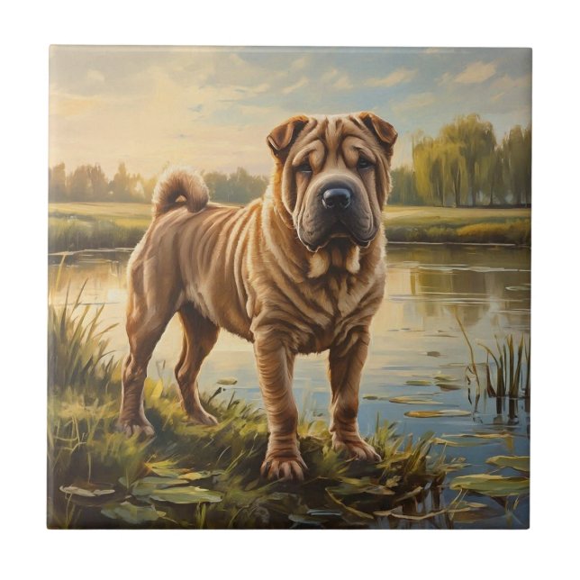 Shar Pei Kakelplatta (Framsidan)