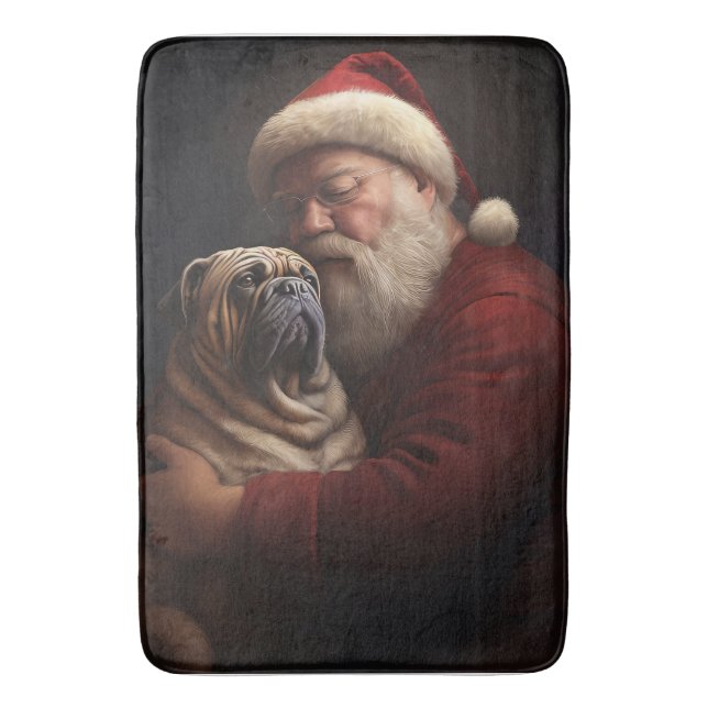 Shar Pei med Jultomten julafton Badrumsmatta (Framsidan (Vertikal))