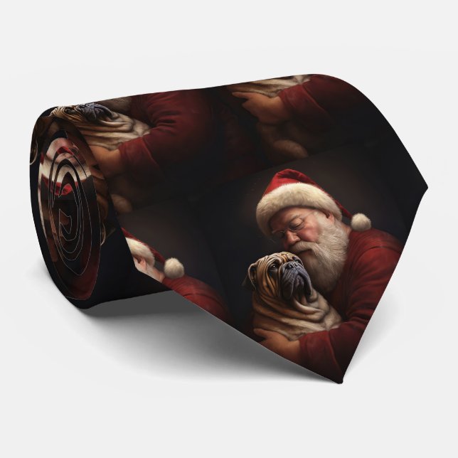 Shar Pei med tomte festlig jul  Slips (Rullad)