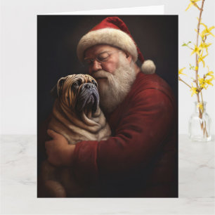 Shar Pei med Tomte Julfirande Jul Kort