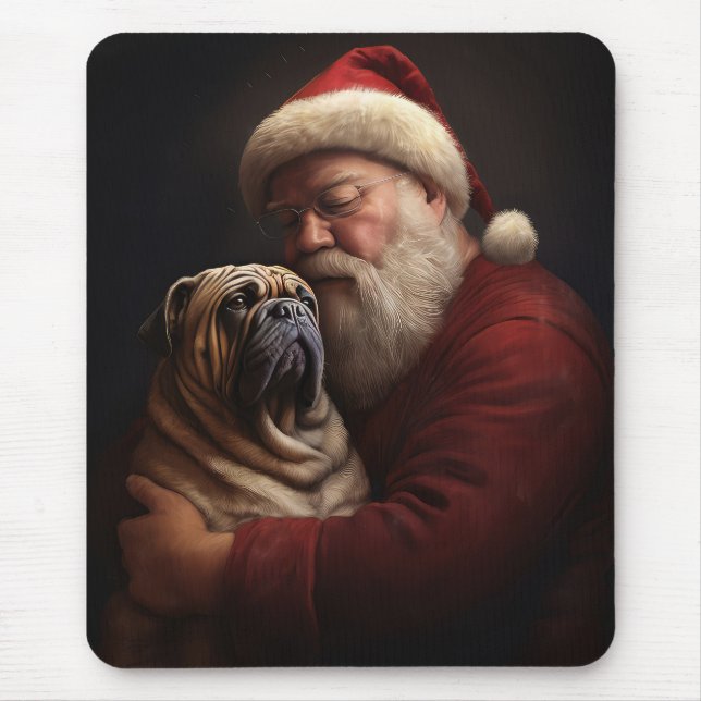 Shar Pei med Tomte Julfirande Julen Musmatta (Framsidan)