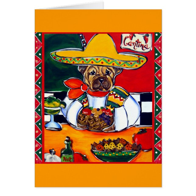 Shar-Pei Mexico Chef Hälsningskort (Framsidan)