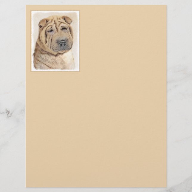 Shar Pei Painting - Cute Original Hund Art (Framsida)