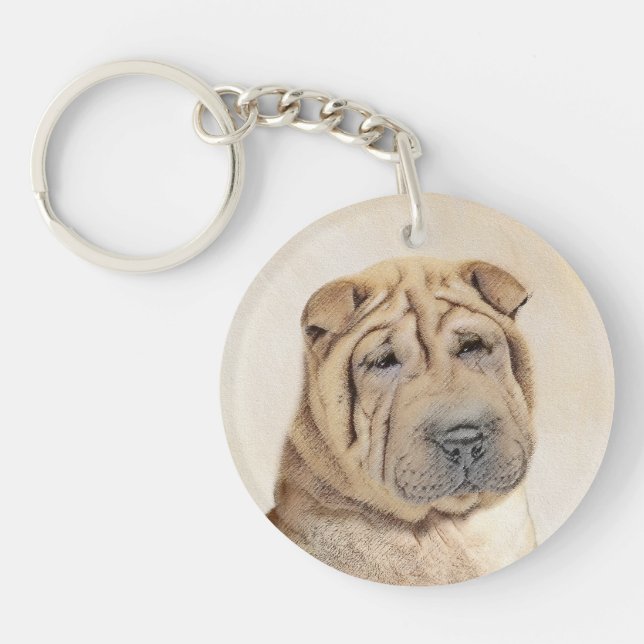 Shar Pei Painting - Cute Original Hund Art (Framsidan)