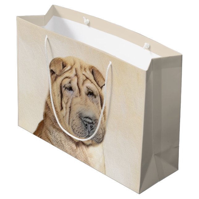 Shar Pei Painting - Cute Original Hund Art (Baksidan Vinklad)