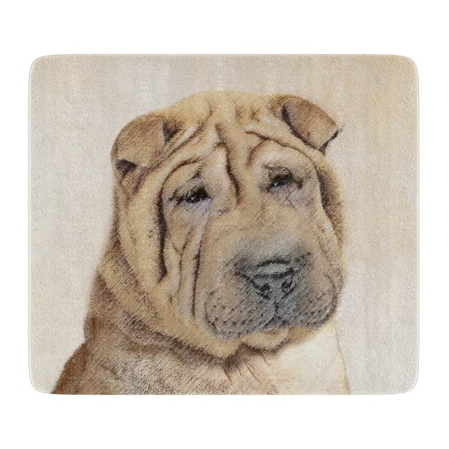 Shar Pei Painting - Cute Original Hund Art (Framsidan)