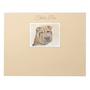 Shar Pei Painting - Cute Original Hund Art-Anteckn Anteckningsblock