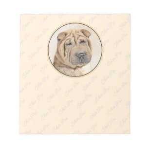 Shar Pei Painting - Cute Original Hund Art Anteckningsblock