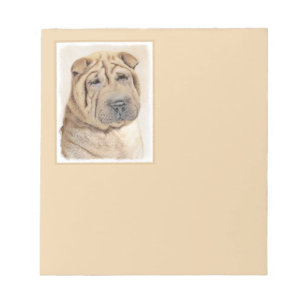 Shar Pei Painting - Cute Original Hund Art Anteckningsblock