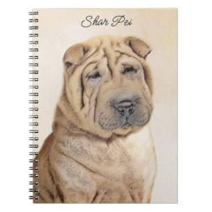 Shar Pei Painting - Cute Original Hund Art Anteckningsbok