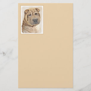 Shar Pei Painting - Cute Original Hund Art Brevpapper