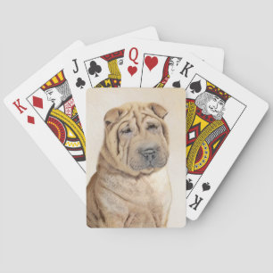 Shar Pei Painting - Cute Original Hund Art Casinokort