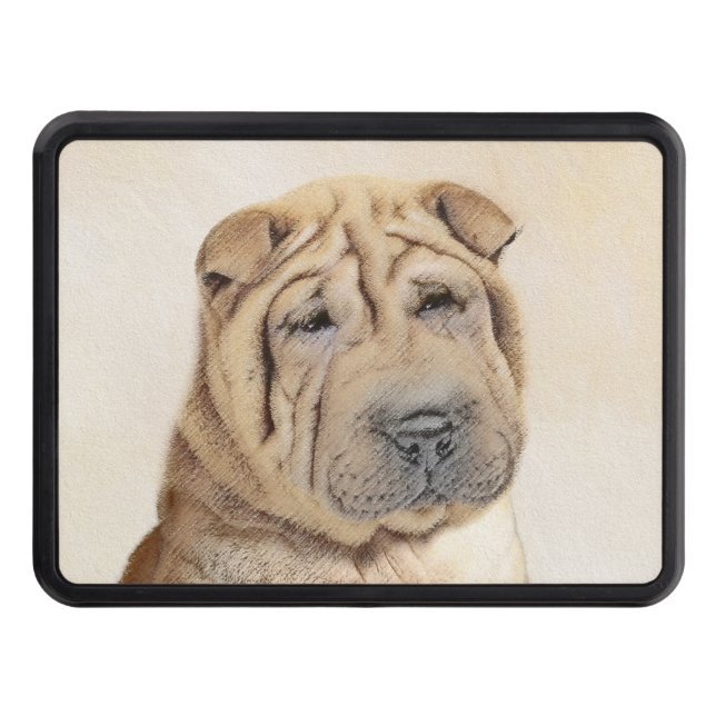 Shar Pei Painting - Cute Original Hund Art Dragkroksskydd (Framsidan)