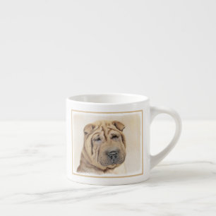Shar Pei Painting - Cute Original Hund Art Espressomugg