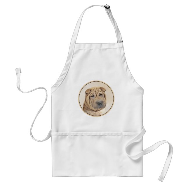 Shar Pei Painting - Cute Original Hund Art Förkläde (Framsidan)
