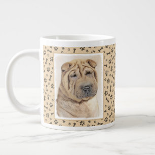 Shar Pei Painting - Cute Original Hund Art Jumbo Mugg