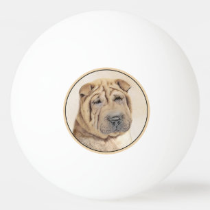 Shar Pei Painting - Cute Original Hund Art Pingisboll