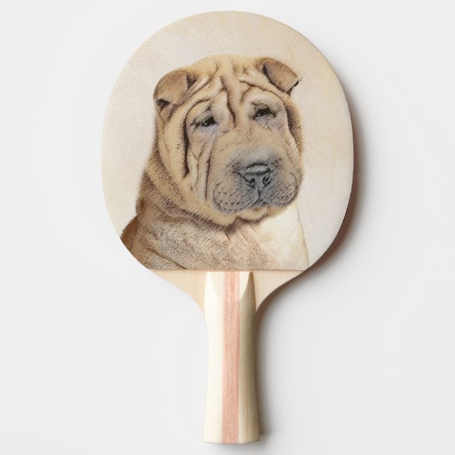 Shar Pei Painting - Cute Original Hund Art Pingisracket (Framsidan)