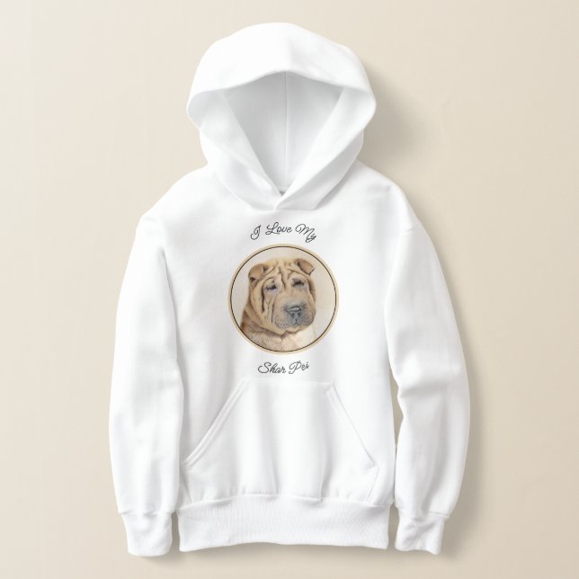 Shar Pei Painting - Cute Original Hund Art T Shirt (Laydown)