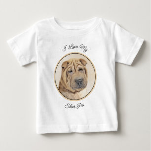 Shar Pei Painting - Cute Original Hund Art T Shirt